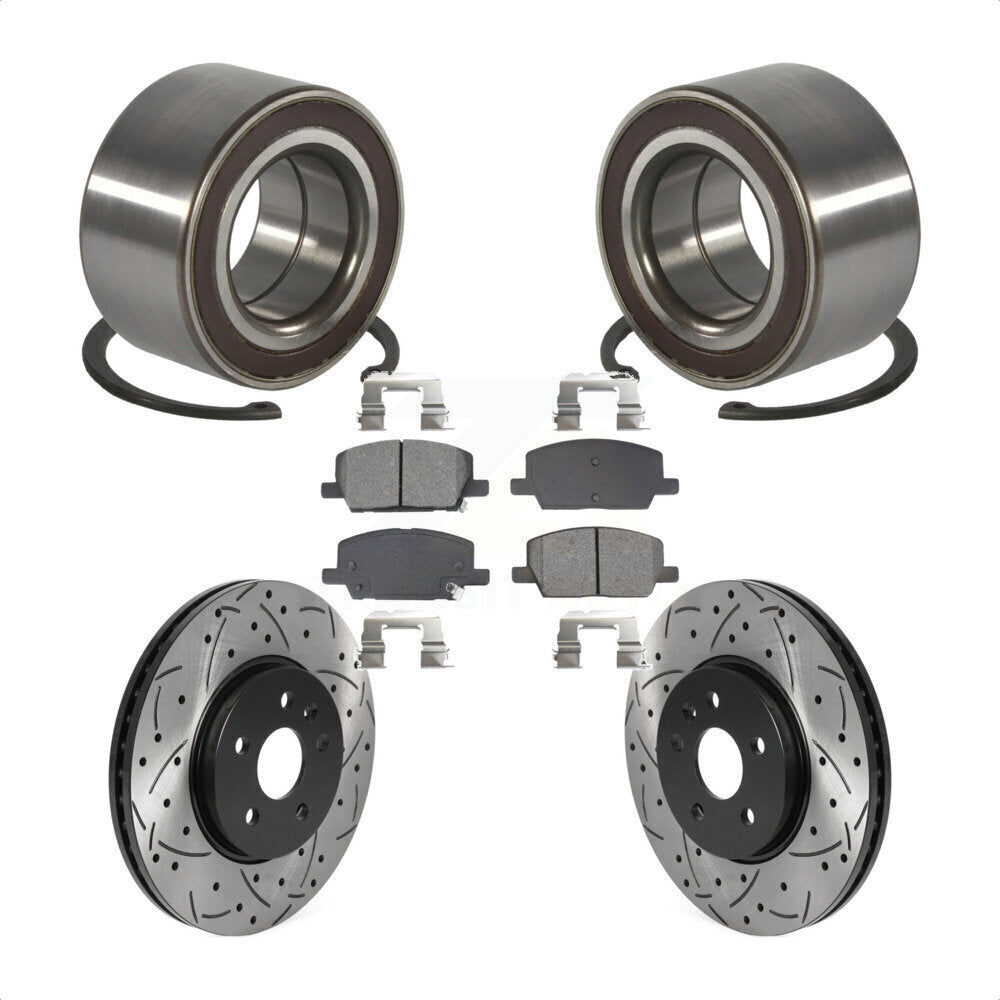 Wheel Bearing Drilled Slot Brake Rotor Pads Front Kit For Buick Encore Chevrolet