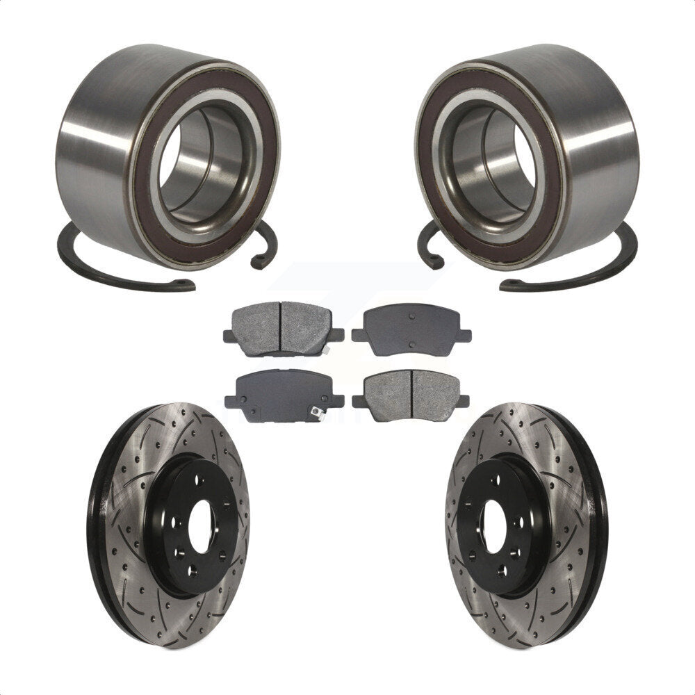 Wheel Bearing Drill Slot Brake Rotor Pad Front Kit For 2018-2020 Chevrolet Sonic