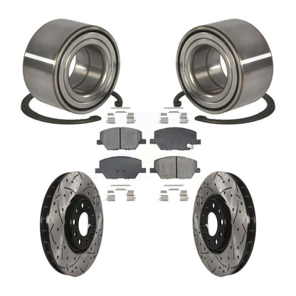 Wheel Bearing Coat Drill Slot Brake Rotor Pads Front Kit For 2016-2018 Fiat 500X