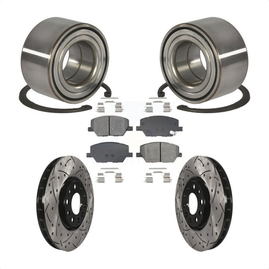 Wheel Bearing Coat Drill Slot Brake Rotor Pads Front Kit For 2016-2018 Fiat 500X