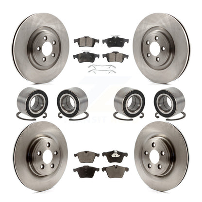 Wheel Bearing Disc Brake Rotor And Pads Front Rear Kit (10Pc) For 2015 Jaguar XK