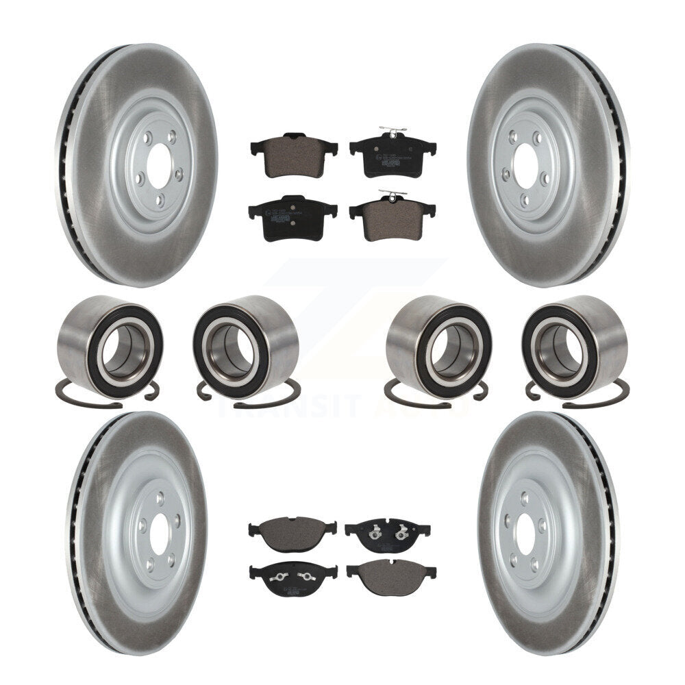 Bearing Coated Brake Rotor & Pads Front Rear Kit (10Pc) For Jaguar XJR XKR XKR-S
