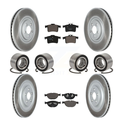 Bearing Coated Brake Rotor & Pads Front Rear Kit (10Pc) For Jaguar XJR XKR XKR-S