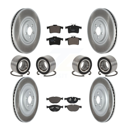 Bearing Coated Brake Rotor & Pads Front Rear Kit (10Pc) For Jaguar XJR XKR XKR-S