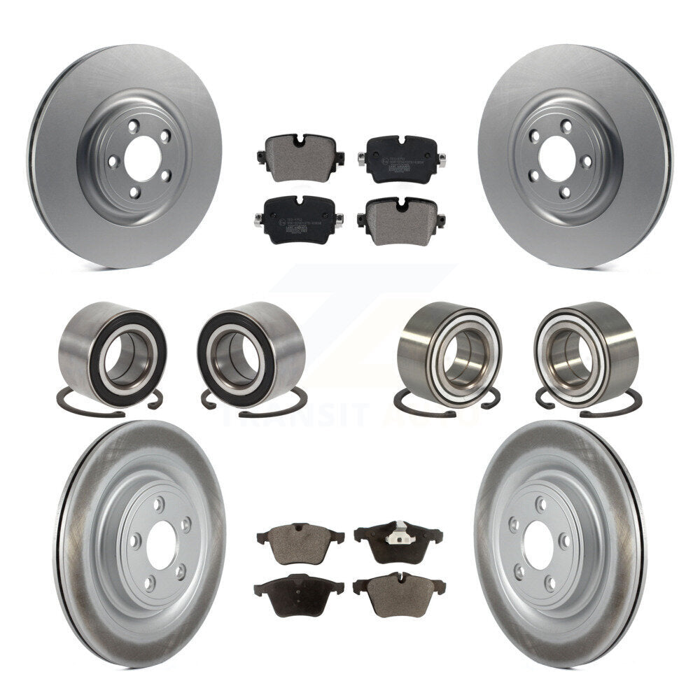 Bearings Coated Disc Brake Rotors And Pads Front Rear Kit (10Pc) For Jaguar XJ