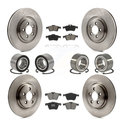 Bearings Disc Brake Rotors And Ceramic Pads Front Rear Kit (10Pc) For Jaguar XJ