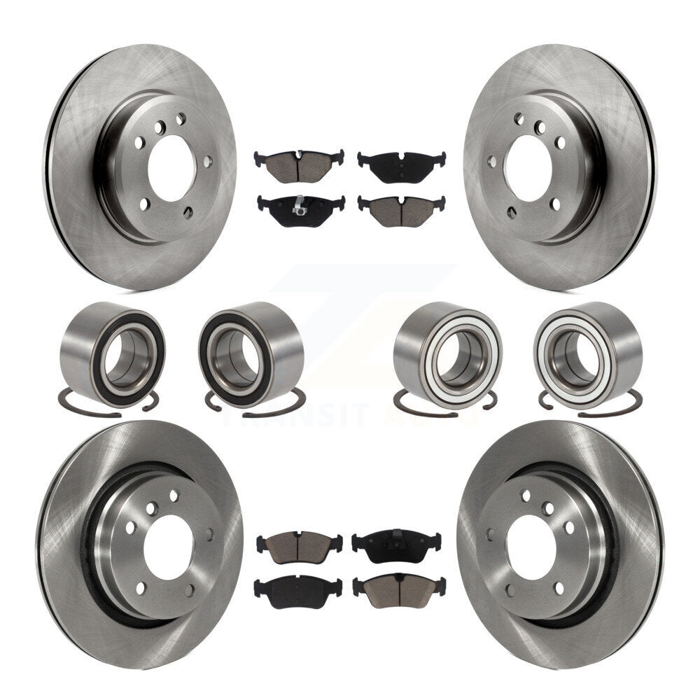 Bearings Disc Brake Rotors And Pads Front Rear Kit (10Pc) For 2001-2005 BMW 325i