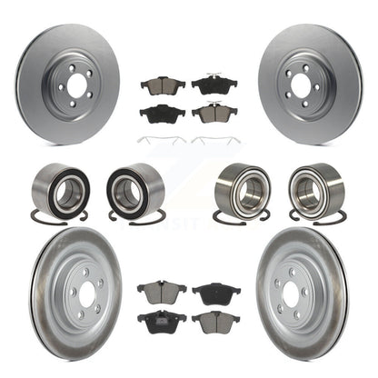 Bearings Coated Disc Brake Rotors And Pads Front Rear Kit (10Pc) For Jaguar XJ