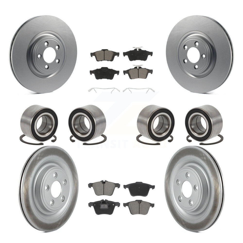 Bearing Coated Disc Brake Rotor And Pad Front Rear Kit (10Pc) For 2015 Jaguar XK