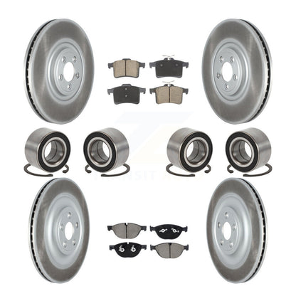 Bearing Coated Brake Rotor & Pads Front Rear Kit (10Pc) For Jaguar XJR XKR XKR-S