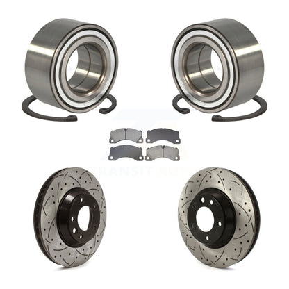Wheel Bearing Coated Drilled Slot Brake Rotor Pads Front Kit For Porsche Cayenne