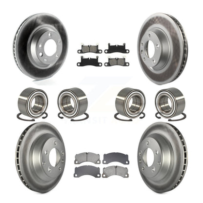 Bearing Coated Brake Rotor & Pads Front Rear Kit (10Pc) For Porsche Cayenne Base