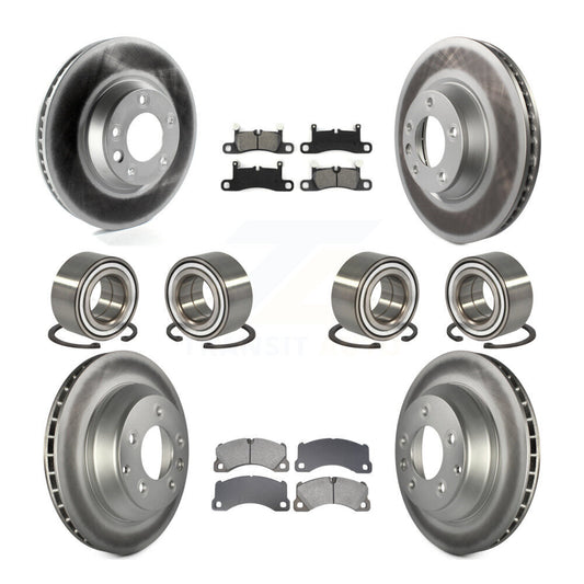 Bearing Coated Brake Rotor & Pads Front Rear Kit (10Pc) For Porsche Cayenne Base