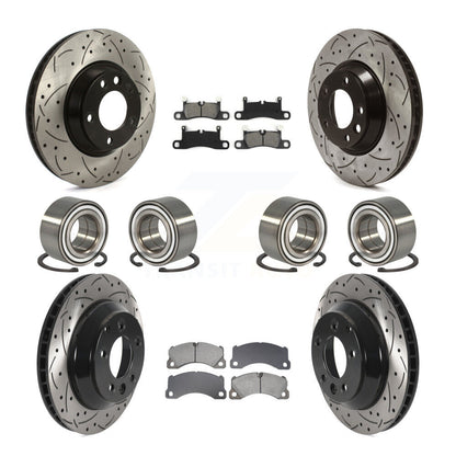 Bearing Coated Brake Rotor & Pads Front Rear Kit (10Pc) For Porsche Cayenne Base