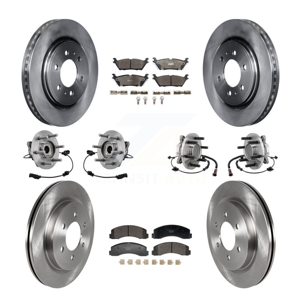 Hub Bearing Brake Rotor & Pads Front Rear Kit (10Pc) For Ford Expedition Lincoln