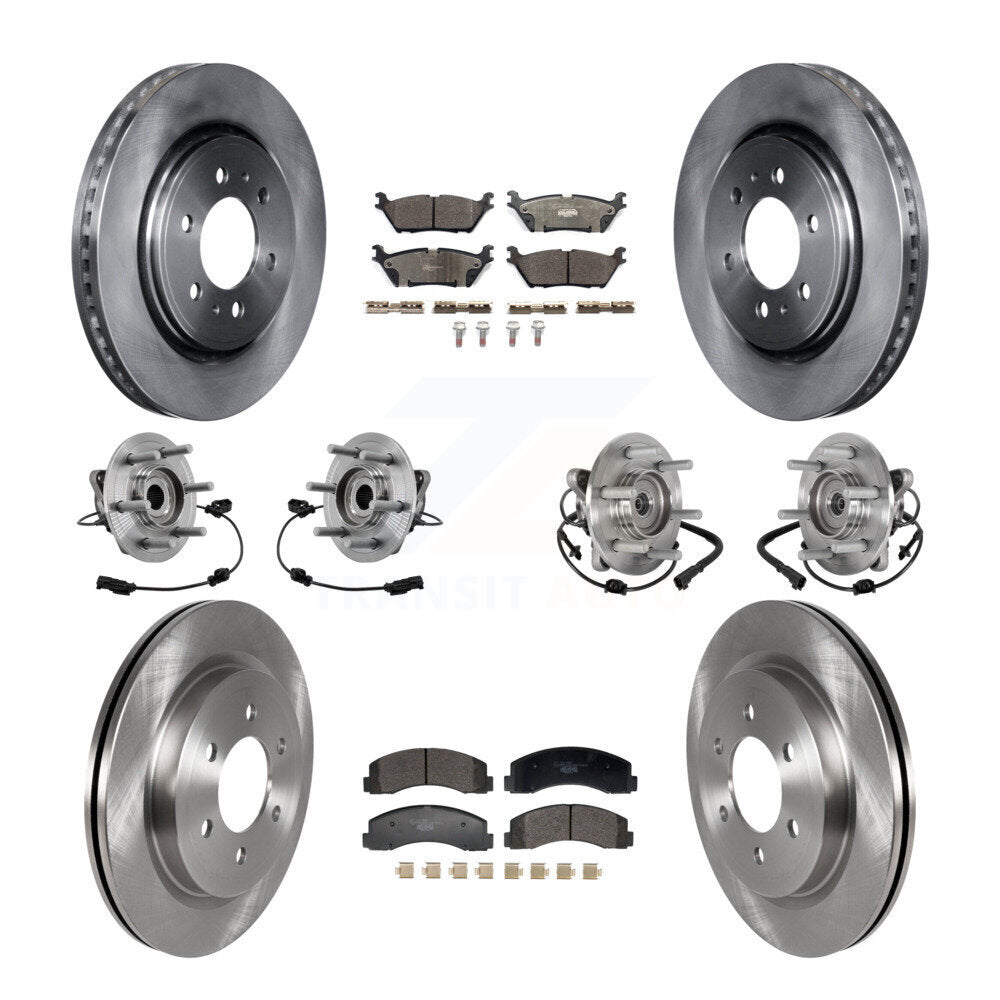 Hub Bearing Brake Rotor & Pads Front Rear Kit (10Pc) For Ford Expedition Lincoln