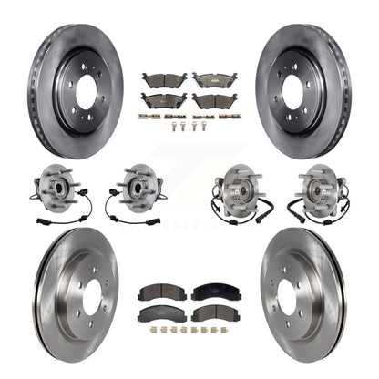 Hub Bearing Brake Rotor & Pads Front Rear Kit (10Pc) For Ford Expedition Lincoln