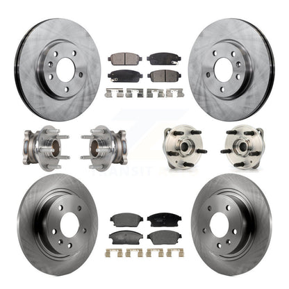 Hub Bearing Disc Brake Rotors And Pads Front Rear Kit (10Pc) For Chevrolet Cruze