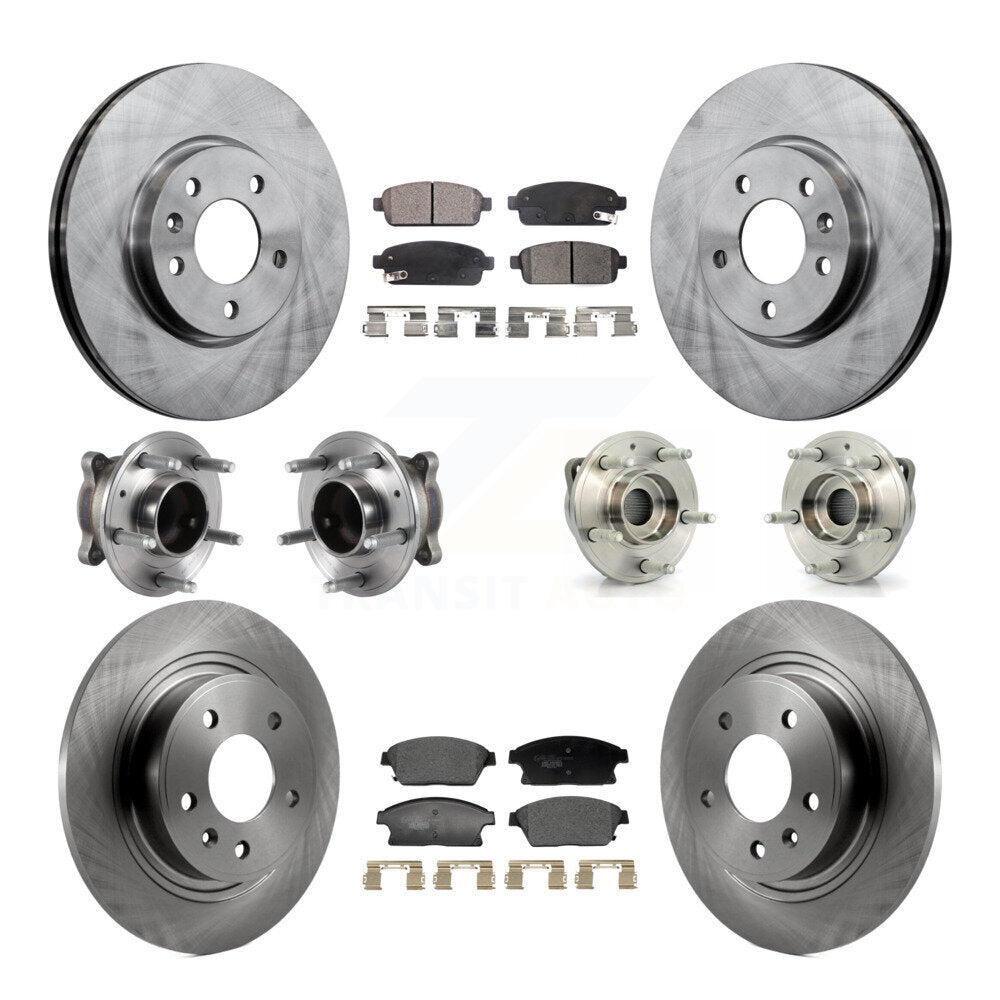 Hub Bearing Brake Rotor Pad Front Rear Kit (10Pc) For Chevrolet Cruze Buick Volt