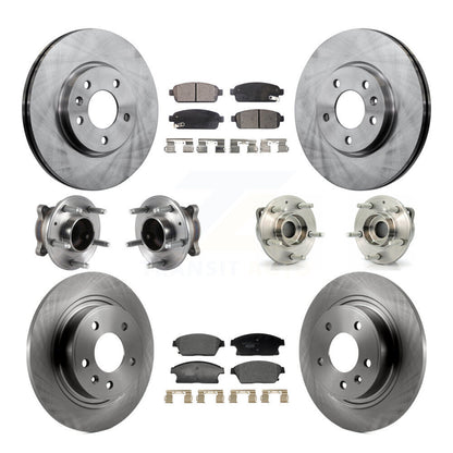 Hub Bearing Brake Rotor Pad Front Rear Kit (10Pc) For Chevrolet Cruze Buick Volt