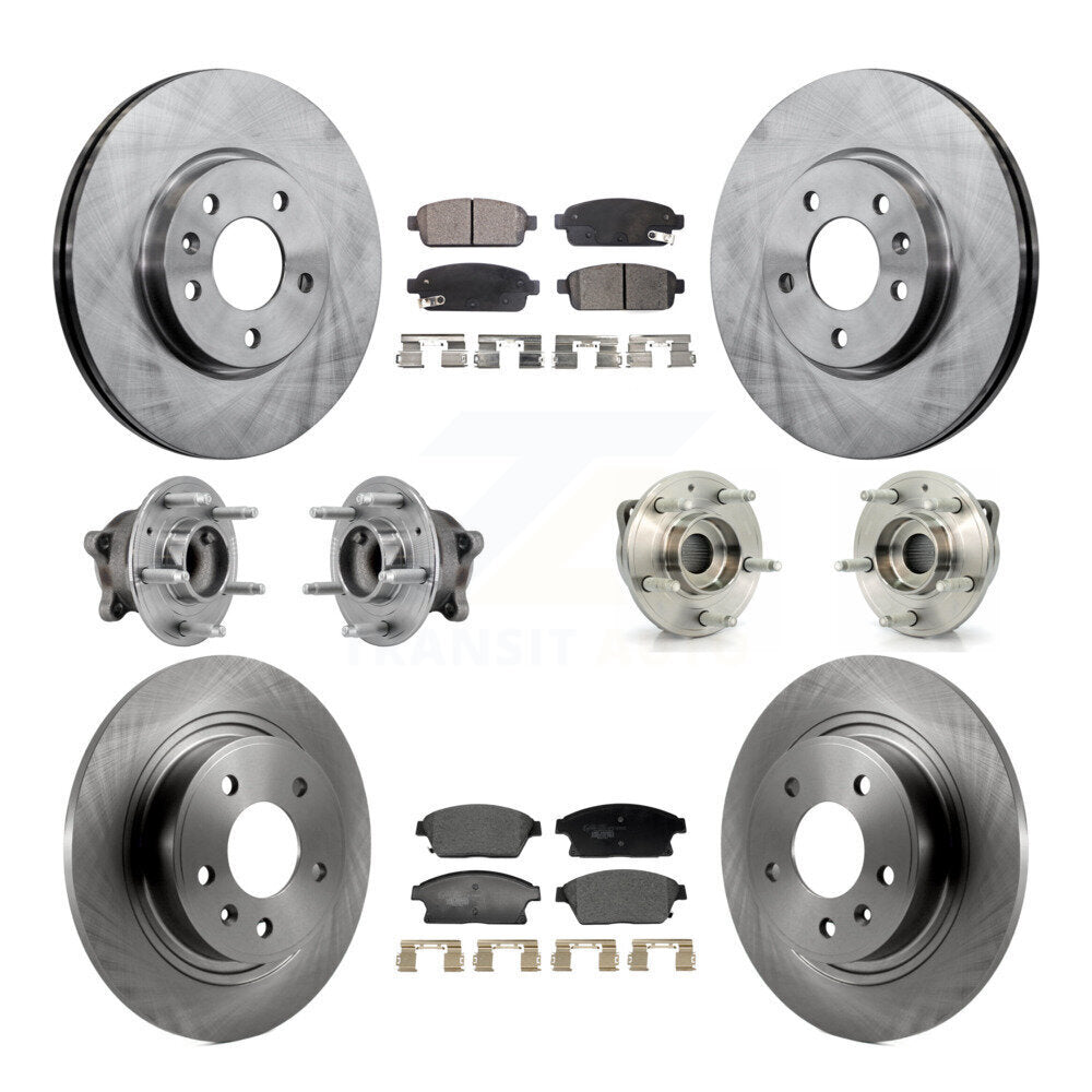 Hub Bearing Brake Rotor And Pad Front Rear Kit (10Pc) For Buick Verano Chevrolet