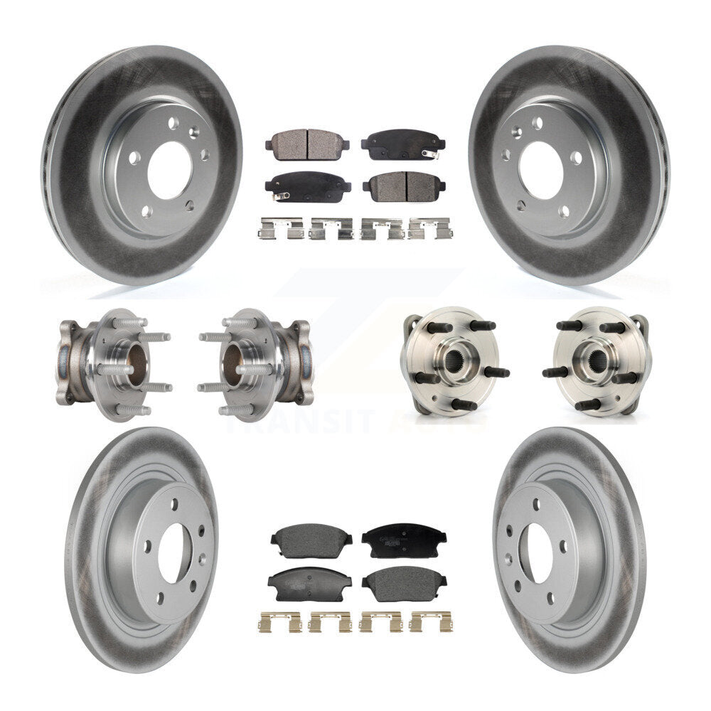 Hub Bearing Coated Brake Rotor And Pad Front Rear Kit (10Pc) For Chevrolet Cruze