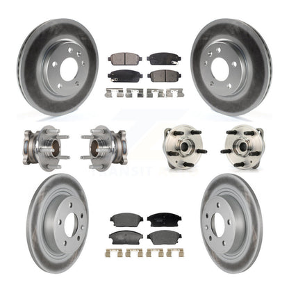 Hub Bearing Coated Brake Rotor And Pad Front Rear Kit (10Pc) For Chevrolet Cruze