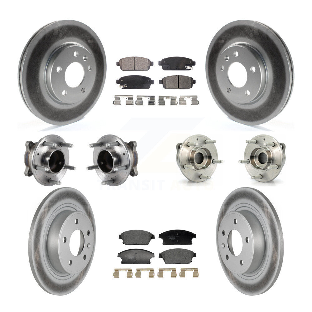 Hub Bearing Coat Brake Rotor Pad Front Rear Kit (10Pc) For Chevrolet Cruze Buick