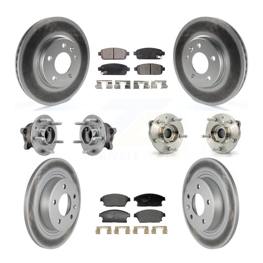Hub Bearing Coated Brake Rotor & Pad Front Rear Kit (10Pc) For Buick Verano Volt