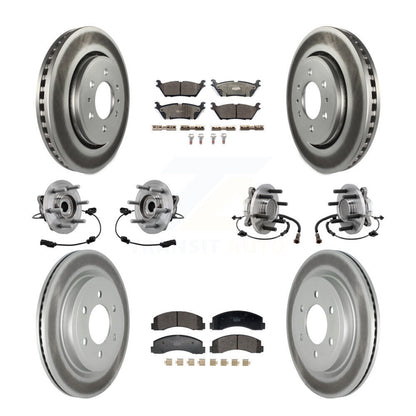 Hub Bearing Coated Brake Rotor Pad Front Rear Kit (10Pc) For Ford Expedition RWD