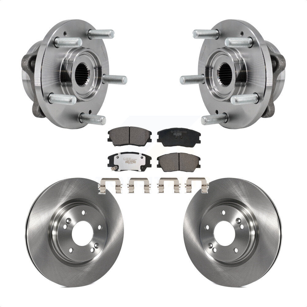 Hub Bearing Assembly Disc Brake Rotors And Ceramic Pads Front Kit For Kia Soul