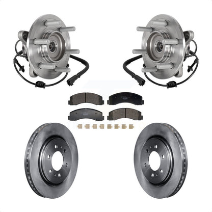 Hub Bearing Brake Rotor Pads Front Kit For Ford Expedition Lincoln Navigator 4WD