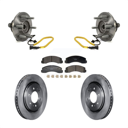 Hub Bearing Assembly Disc Brake Rotors And Ceramic Pads Front Kit For Ford F-150