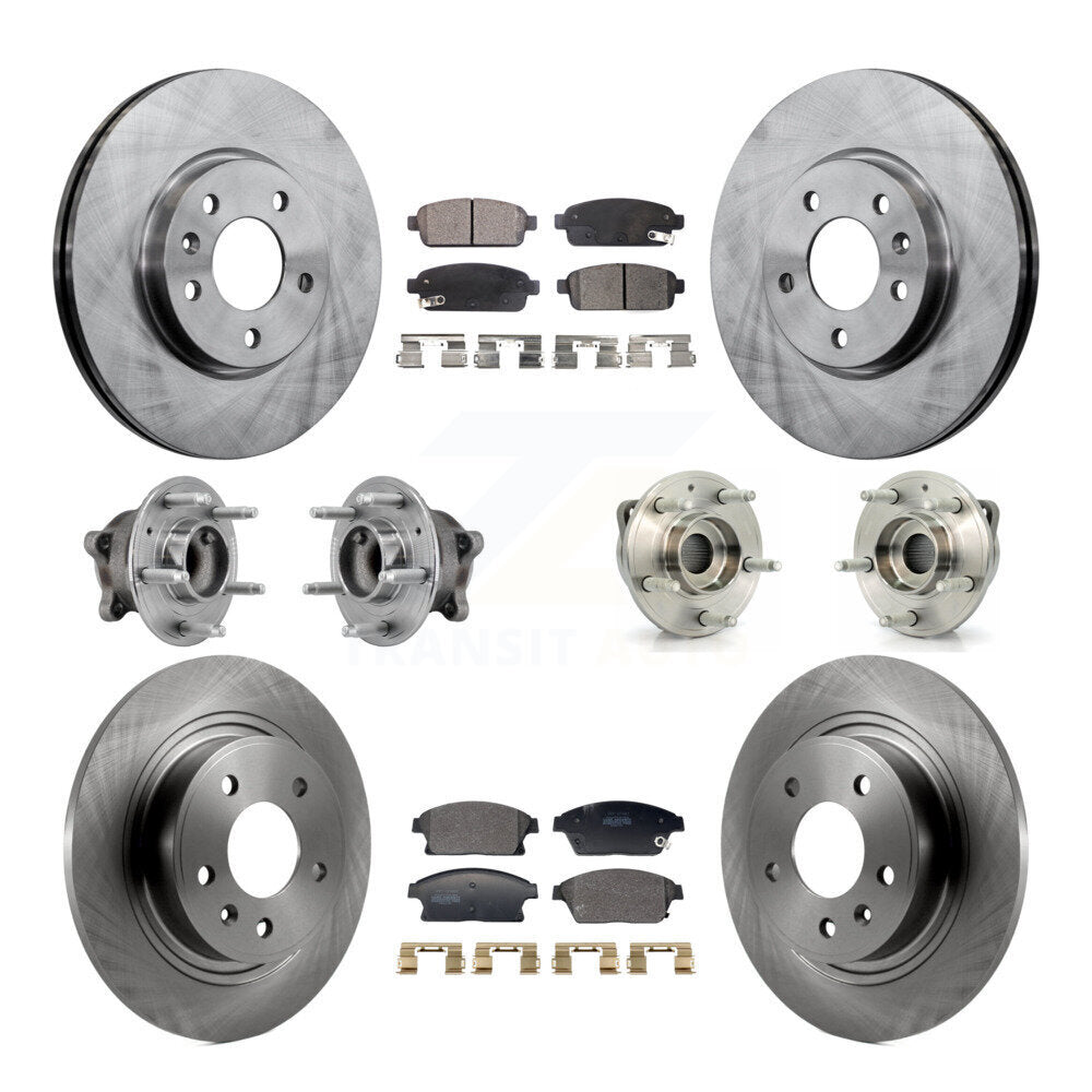 Hub Bearing Brake Rotor And Pad Front Rear Kit (10Pc) For Buick Verano Chevrolet