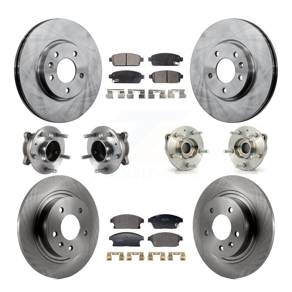 Hub Bearing Brake Rotor Pad Front Rear Kit (10Pc) For Chevrolet Cruze Buick Volt