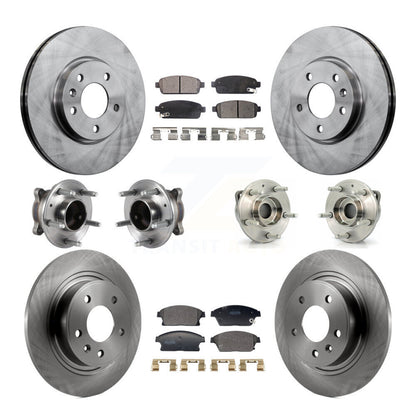 Hub Bearing Brake Rotor Pad Front Rear Kit (10Pc) For Chevrolet Cruze Buick Volt