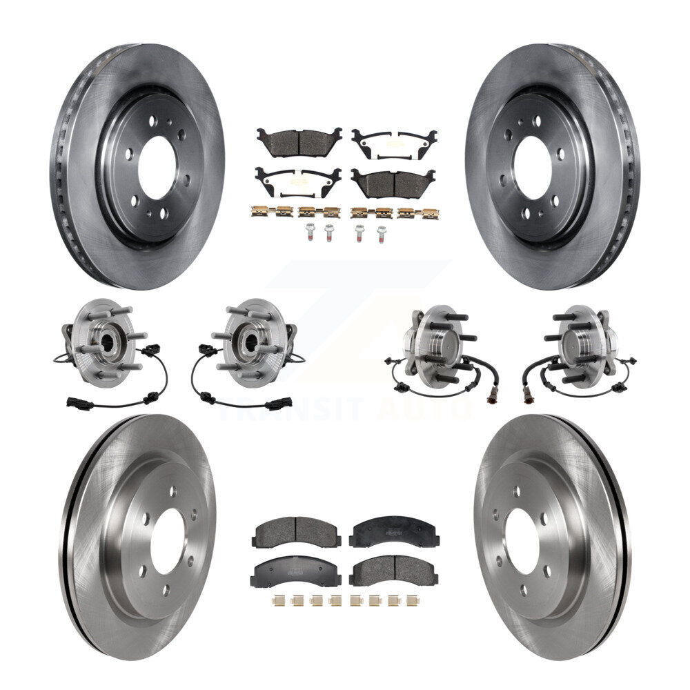 Hub Bearing Brake Rotor & Pads Front Rear Kit (10Pc) For Ford Expedition Lincoln