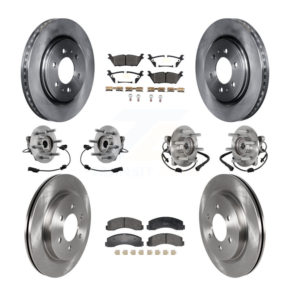 Hub Bearing Brake Rotor & Pads Front Rear Kit (10Pc) For Ford Expedition Lincoln