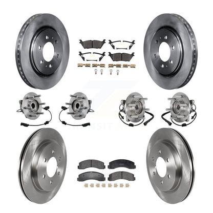 Hub Bearing Brake Rotor & Pads Front Rear Kit (10Pc) For Ford Expedition Lincoln