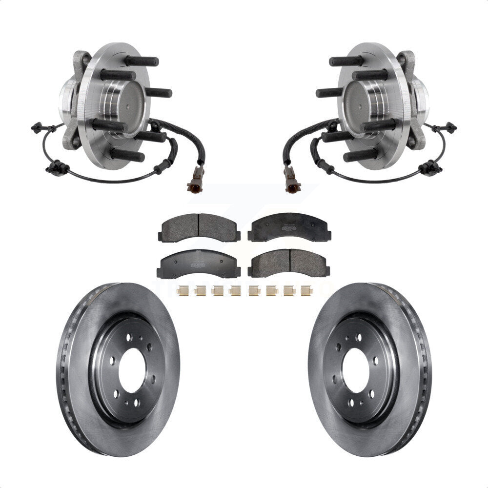 Hub Bearing Disc Brake Rotor Pad Front Kit For Ford F-150 Expedition Lincoln RWD