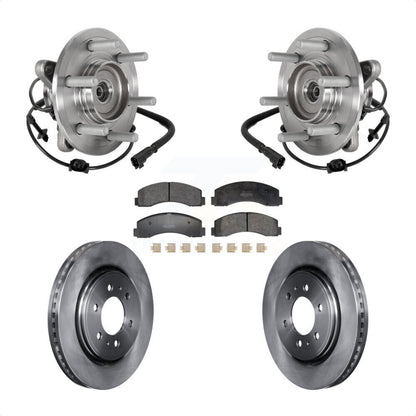 Hub Bearing Brake Rotor Pads Front Kit For Ford Expedition Lincoln Navigator 4WD