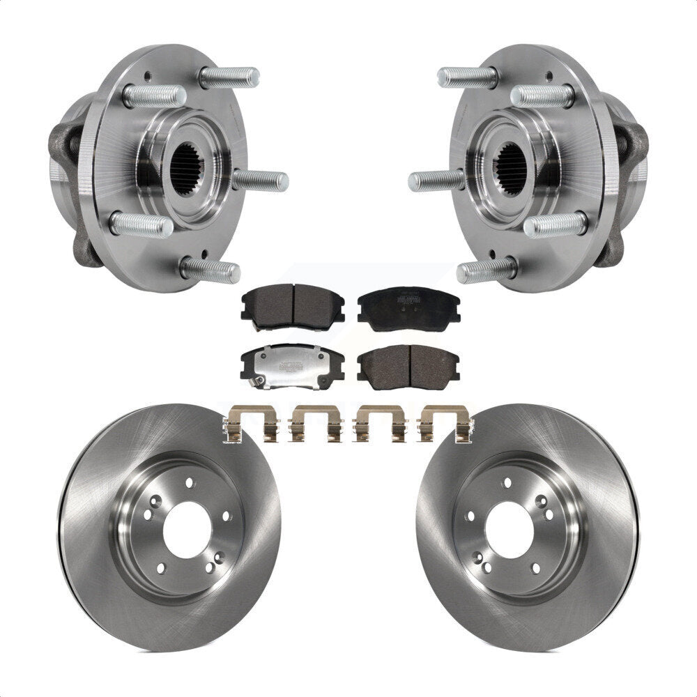 Hub Bearing Assembly Disc Brake Rotors And Pads Front Kit For Kia Soul