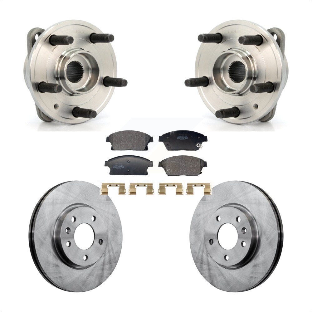 Hub Bearing Brake Rotor & Pads Front Kit For 14-15 Chevrolet Cruze DIESEL engine