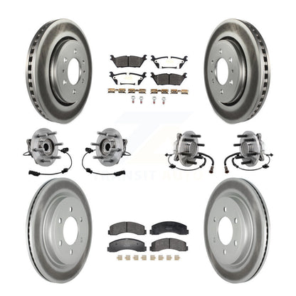 Hub Bearing Coated Brake Rotor Pad Front Rear Kit (10Pc) For Ford Expedition RWD