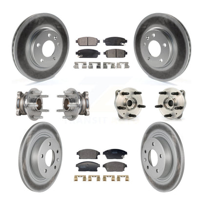 Hub Bearing Coated Brake Rotor And Pad Front Rear Kit (10Pc) For Chevrolet Cruze