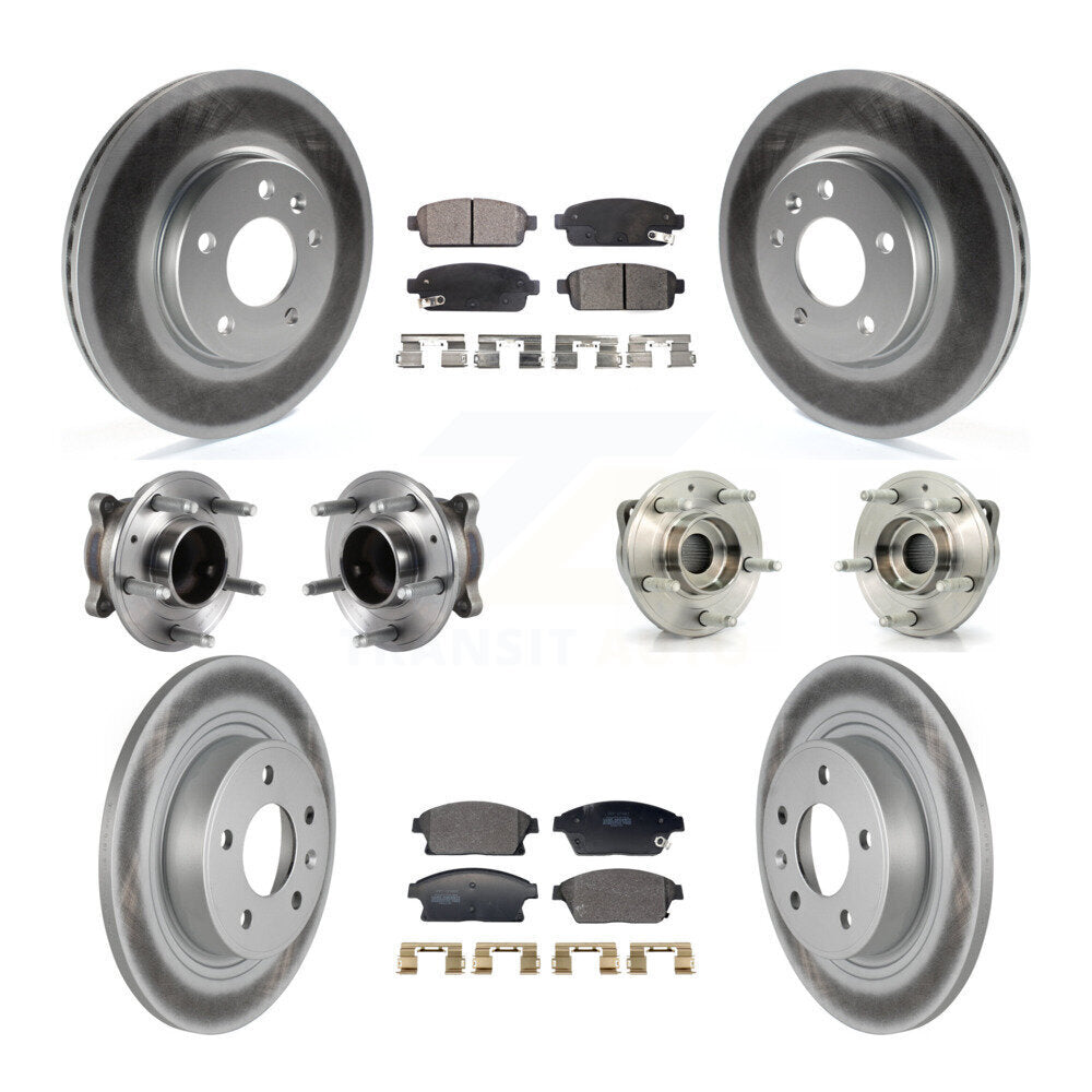 Hub Bearing Coat Brake Rotor Pad Front Rear Kit (10Pc) For Chevrolet Cruze Buick
