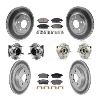 Hub Bearing Coat Brake Rotor Pad Front Rear Kit (10Pc) For Chevrolet Cruze Buick