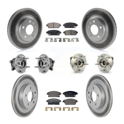 Hub Bearing Coated Brake Rotor & Pad Front Rear Kit (10Pc) For Buick Verano Volt
