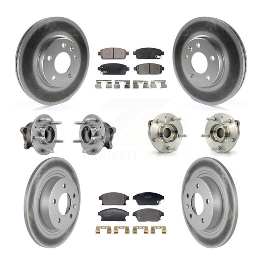 Hub Bearing Coated Brake Rotor & Pad Front Rear Kit (10Pc) For Buick Verano Volt