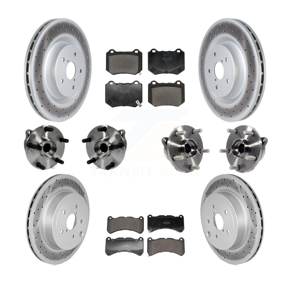 Hub Bearing Coat Brake Rotor Pads Front Rear Kit (10Pc) For 18-20 Subaru WRX STI